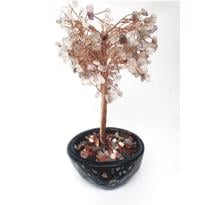 genel Florit Kuvars Hayat Ağacı Tel Bakır Sarma Saksılı