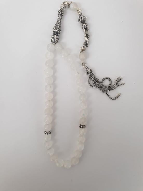 Erkek genel Tesbih Aytaşı Doğal Taşlı Gümüş