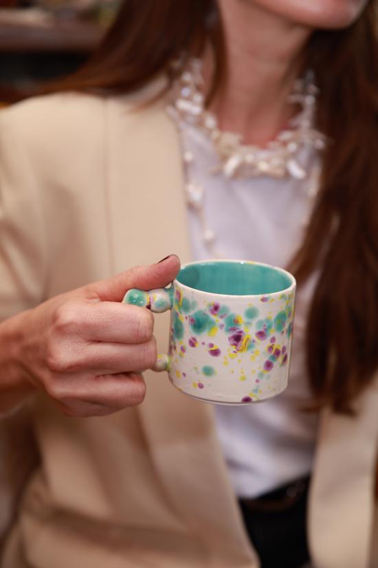 Men genel Joyful Dots Turkuaz