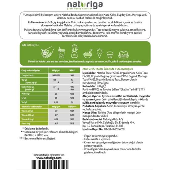 Men genel More Than Matcha Karışımı- 100gr