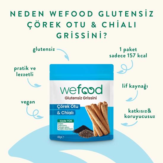 Men genel Wefood Glutensiz Grissini Çörek Otu   Chialı 40 gr