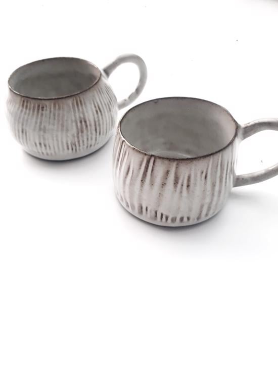 Men genel Opposite Fincan Küçük Oval Dik Çizgili