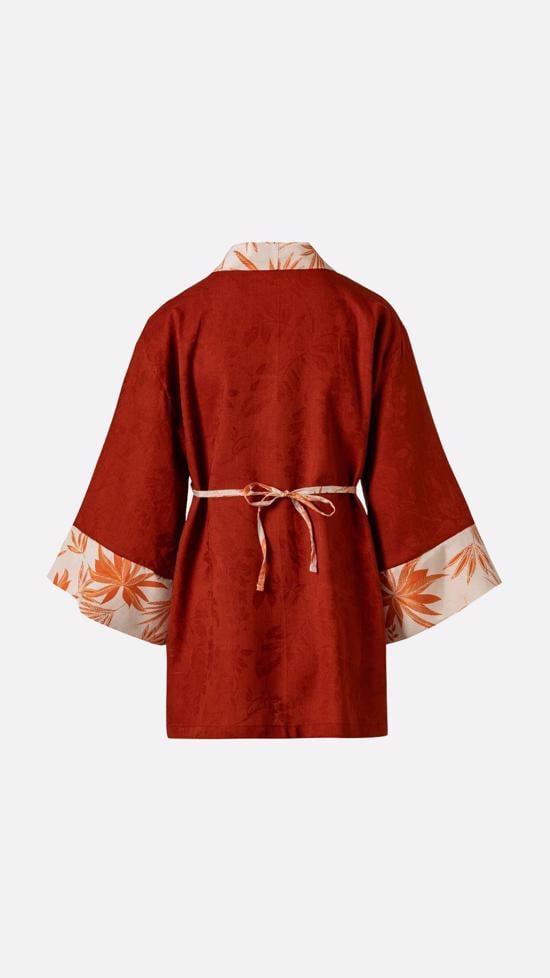 Men genel İtalyan Keteni Kimono- Kiremit