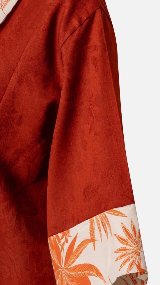 Men genel İtalyan Keteni Kimono- Kiremit