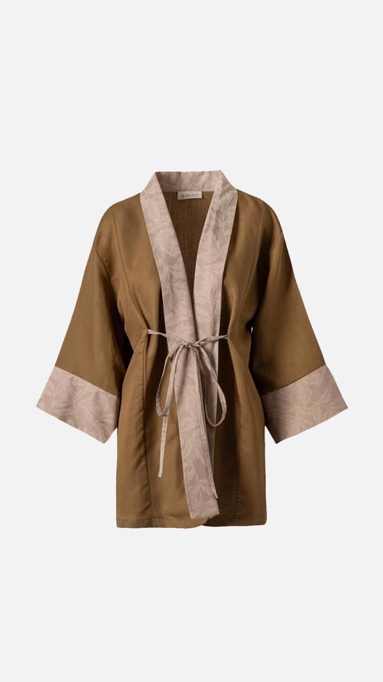 Men genel İtalyan Keteni Kimono- Haki