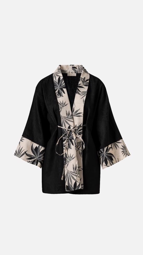 Men genel İtalyan Keteni Kimono- siyah