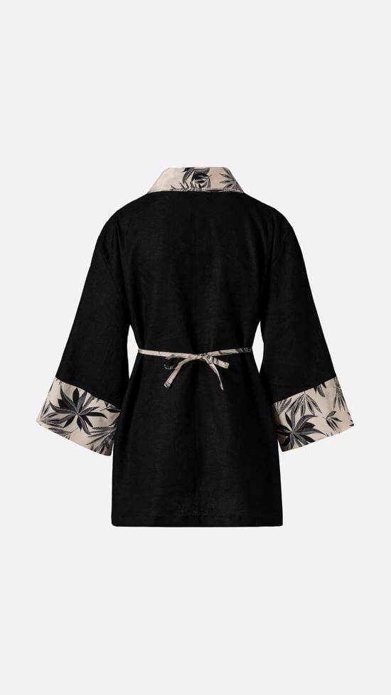 Men genel İtalyan Keteni Kimono- siyah