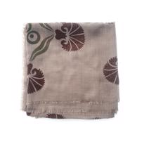 Men genel Ahşap Baskı Şal- Kahverengi