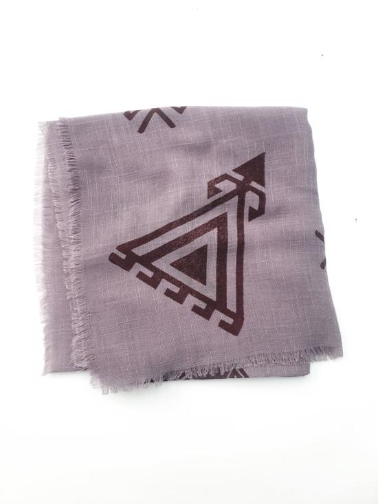 Men genel Ahşap Baskı Şal-Lila