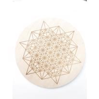 Ahşap Yuvarlak  Kristal Grid Desenli