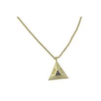  Sayı Sekanslı Piramit Kolye Altın-Lacivert Taşlı