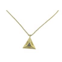  Sayı Sekanslı Piramit Kolye Altın-Mavi Taşlı