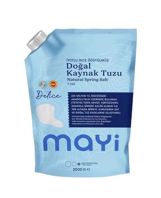 Men genel Mayi Doğal İyotlu Öğütülmüş İnce Kaynak Tuzu 2000g