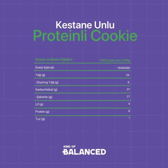 Men genel Kind Of Balanced Kestane Unlu Cookie 60gr