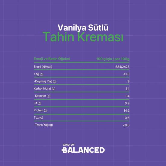 Men genel Kind Of Balanced Vanilyalı Sütlü Tahin Kreması 200