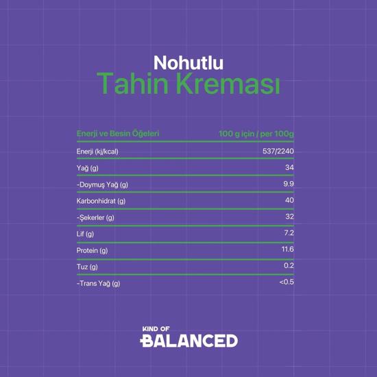 Men genel Kind Of Balanced Nohutlu Tahin Kreması 200gr