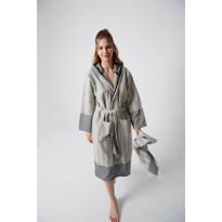 Men genel Baget Peştemal Bornoz- Gri S/M