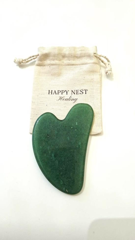 Erkek genel Aventurin Gua Sha Taşı- Kalp