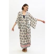 genel Jap Kimono Long - Cream Paisley