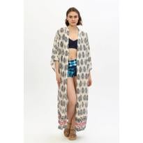 Erkek genel Jap Kimono Long - Cream Paisley